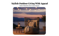 Waterproof Woven Patio Armchair All-Weather paddinged Single Armchair Water-Resistant paddings Outdoor Furniture Creative design for Relaxation Seekers, Garden lovers, Homeowners, Balcony, Courtyard, Porch, pool area