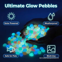 Glow-in-the-Dark Garden Pebbles for Outdoor Garden Pathways Patio Lawn
