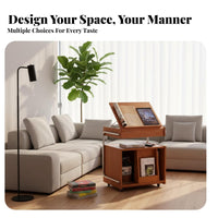 On Wheels Rolling Sofa Cart Space-Saving Multi-Tier Rolling Cart Multifunctional Mobile Furniture Easy to Clean for Apartment Dwellers, Homeowners, Office Workers, Living Room, Small Areas, Bedroom, Kitchen