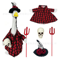 23-Inch Porch Goose Halloween Skeleton Costume for Outdoor Lawn