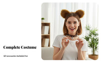 Animal Ears and Tail Set Soft Tutu Skirt Ears Headband and Tail Costume Cute Design Animal Cosplay Accessories for Women, Kids, Parties, Christmas