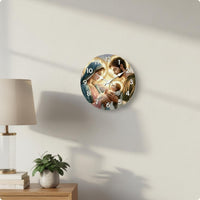 Wood Grain Wall Clock Battery Powered Vintage Wall Clock Easy to Read