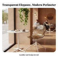 Transparent Patterned Shell Chair Modern Design Clear Plastic Chair for Office