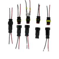 2-Pin Waterproof Automotive Connector with Wire (5 or 10 Sets per Pack)
