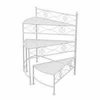 4-Tier Corner Plant Stand Indoor and Outdoor Use 4-Tier Corner Rack for Balcony
