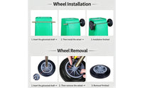 Heavy Duty Trash Can Wheels Replacement Kit Ribbed Garbage Bin Wheels Replacement Kit Weather-Resistant Waste Container Smooth Rolling for Curbside
