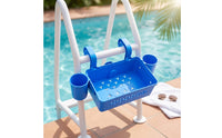 Pool Storage Basket Outdoor Pool Basket with Hooks Above Ground for Patio