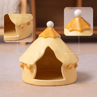 Ceramic Hamster Easy to Clean Small Animal Hideaway Cool Hideaway for Cages, Tabletops