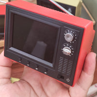 Playable Mini TV Plays Videos 1:12 Scale Television USB Rechargeable