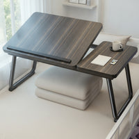 Overbed Table with Cup Holder Space-Saving Lap Desk Low-Height for Dorm Room