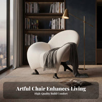 ram's Horn Chair Nordic Design Indoor Furniture Light Luxury design Plush Fabric for Homeowners, Apartment Dwellers, Living Room