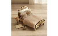 Miniature Bed with Wooden Frame Vintage-Styled Dollhouse Bed