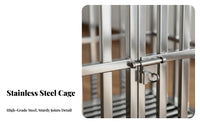 Stainless Canine Enclosure Cage Easy to Clean Foldable Dog Cage Rust-Resistant Pet Enclosure for Indoor, Outdoor
