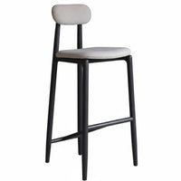 Wooden Seat Counter Stool urban aesthetic Bar Chair Nordic Design Curved Backrest for Adults, Reception Desk, Kitchen