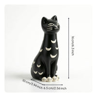 Cat Figurine Whimsical Cat Ornament Quirky for Desk, Bookshelf