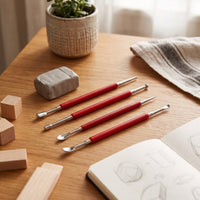 4 Pieces Stainless Steel Clay Sculpting Tool Cylindrical Clay Modeling Tool Easy to Clean Stylus Straight for Sculptors