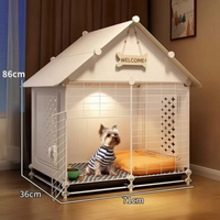 Dog Villa Pull-Removable House with Tray Lockable Indoor Pet Crate for Small Dogs, Pups, Living Room, Bedroom