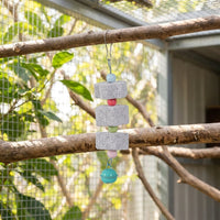 Parrot Gnawing Toy with Cuttlebone for Birds, Hanging Block String with Beads, Bird Accessory for Beak Trimming