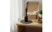 Solid Wood Tibetan Singing Bowl Mallet Artisan-Made Wooden Singing Bowl Stick Deep Soothing Tones Suede Wrapped Mallet Ergonomic Grip for Meditators, Mindfulness Practitioners, Relaxation