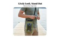 2-in-1 Design Waterproof Phone Pouch Screen-Responsive Screen Friendly PVC Swimming Bag Detachable Shoulder Strap for Beachgoers, Beach