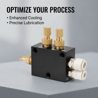CNC Lathe Milling Aluminum Alloy Mist Coolant Lubrication Spray System for Metal #variant:Short Nozzle BVP-3000 Without Magnetic Base