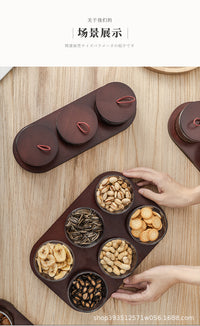 Luxury Glass Fruit Tray with 3 Grids, Round