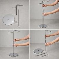 Stainless Steel Garment Display Rack with Round Base for Retail Stores