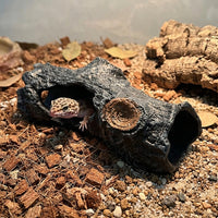 Realistic Driftwood Aquarium Cave Decoration, Large Hollow Tree Trunk Caves and Hides for Aquatic Life, Prawn and Reptiles
