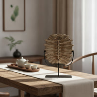 Display Piece with Stand Antique-Brown Tabletop Ornament Decorative Decor for History Buffs, Living Room, Study