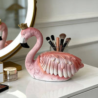 Flamingo Storage Box Detailed Feathers House Decoration Waterproof for Gardeners