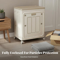 Foldable Wheeled Container With casters Household Storage Front Opening Door