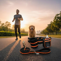 Bungee Dog Leash Waist Belt Water Bottle Holder Pet Supplies for Runners, Hikers