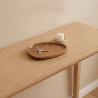 Wood Serving Tray Tray with Raised Rim Easy to Clean for Tea Time