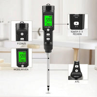 Soil EC Meter Digital Soil Tester with Metal Probe Digital Soil Meter Real-time EC Tester Battery Operated Instrument Automatic Compensation Suitable for Indoor Gardeners Greenhouse Cultivation Plant Care