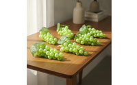 5 Pieces Realistic Artificial Grape Bunch with Vines and Leaves Lifelike Artificial Grape Cluster Reusable Ornament Vivid for Photography Props