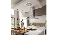 Ultra-Thin Embedded Fan Panel Space-Saving Recessed Ceiling Fan Modern Quiet for Bathroom, Kitchen