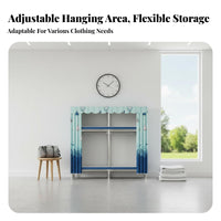 Textile Wardrobe 4-shelf Standing Storage Closet Organizer Sturdy Construction Hard-wearing Cover Easy Assembly Suitable for Adults Bedroom Rental Apartment Home