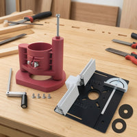 4 Pieces Router Lift with Insert Plate Precision Router Table Insert Plate Kit Adjustable Trimmer Machine Elevating Base for Woodworkers