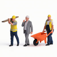 3 Pieces Construction Worker Figures Tiny Figurines Collectible for Collectors
