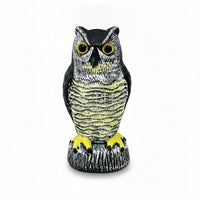 Owl Figurine Large Eyes Outdoor Decoration Black and White