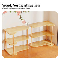Corner Shelving unit Space-Saving Tiered Desk organizer Easy Assembly for Study Room