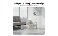 2-Tier Rolling Organizer with casters Side Table Easy to Assemble for Living Room