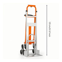 Telescoping Folding Hand Truck Aluminum Hand Truck with Four Wheels Portable Foldable Utility Cart Heavy-Duty for Movers, Home Moving, Warehouse, Office