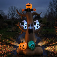Lighted Inflatable Spooky Tree with Ghosts Bright Halloween Inflatable Tree Giant Garden Decoration Sturdy for Yard