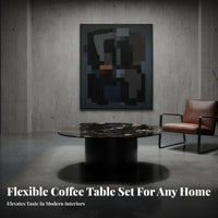 2 Pieces distinctive Shape Nesting Table Set Modern Design Irregular Nesting Tables Space-Saving Living Room Furniture Sculptural Base for Interior Designers, Homeowners, Apartment Dwellers, Small Spaces, Lounge Area, Home, Bedroom