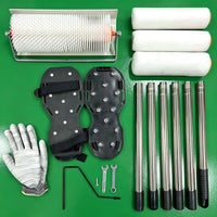 Floor Paint Tool Kit with Self-Leveling De-Foaming Gear Roller and Anti-Slip Spiked Shoes