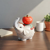 Tea Pet Elephant Small Size Home Decor Textured Finish for Desk