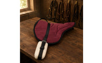 Faux Suede Saddle Pad Stitched Panels Equestrian Gear Cushioned