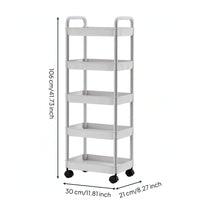 Rolling Storage Cart Narrow Furniture Portable for Bathroom