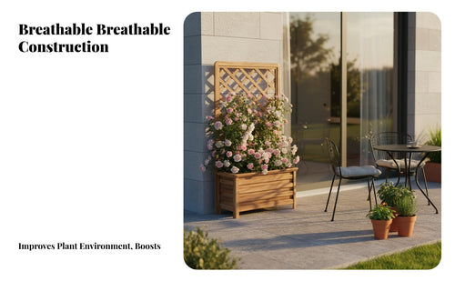 Rust-Resistant Aluminum Alloy Flower Box Long-Lasting Planter Box with Trellis Weatherproof Outdoor Privacy Screen Planter Heavy Duty for Balcony Gardeners, Patio Owners, Landscape Designers, Courtyard, Deck, Roadside, Poolside